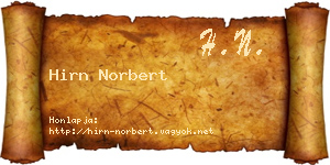 Hirn Norbert névjegykártya